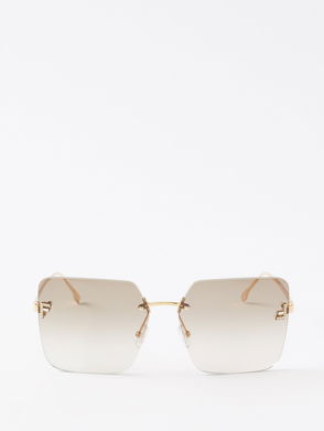 Fendi Fendi Roma Blue Square Acetate Sunglasses