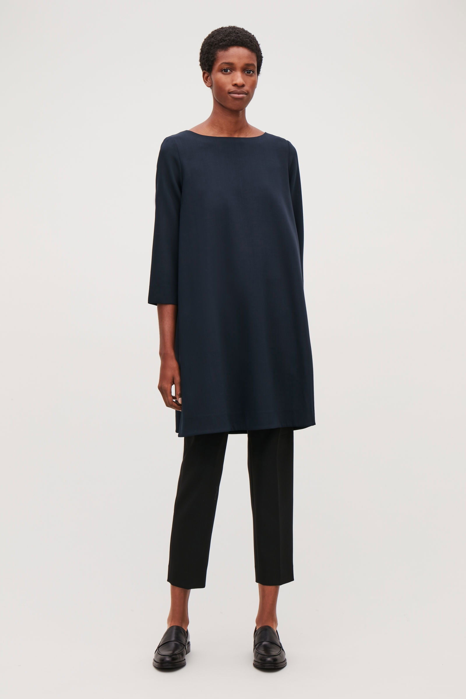 cos tailored wool a line dress Chiffon A-Line/Princess V-Neck Short Sleeves Knee-Length Wedding Guest   Lavetir UK