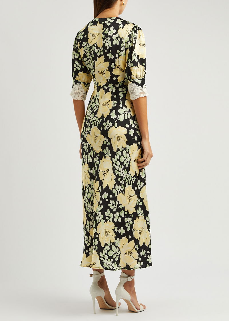 simone floral midi dress Multicolour Simone Floral Print Midi Dress | WHISTLES