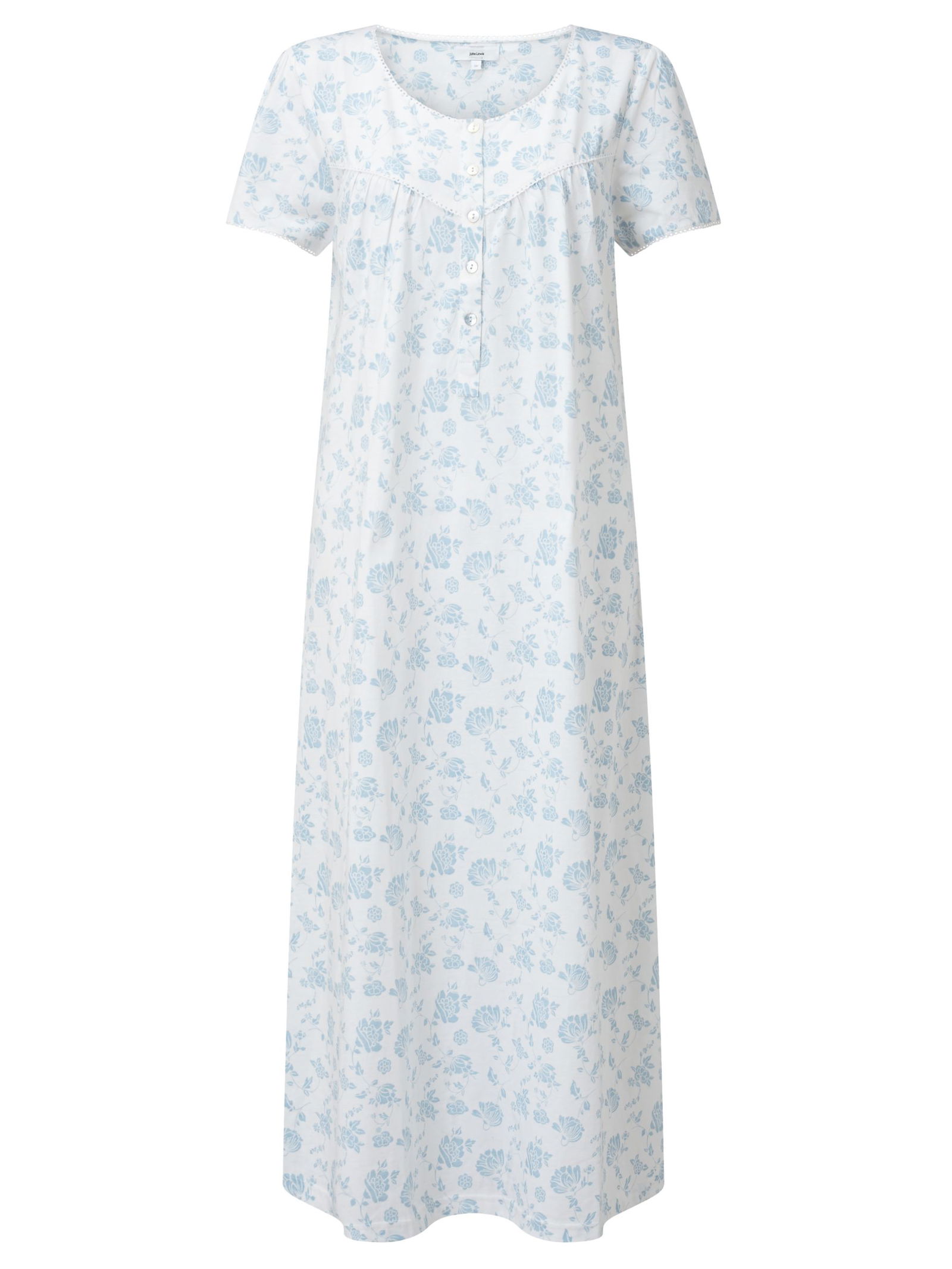 Grey John Lewis Nightdresses Ladies Lace Trim Cotton Authorized