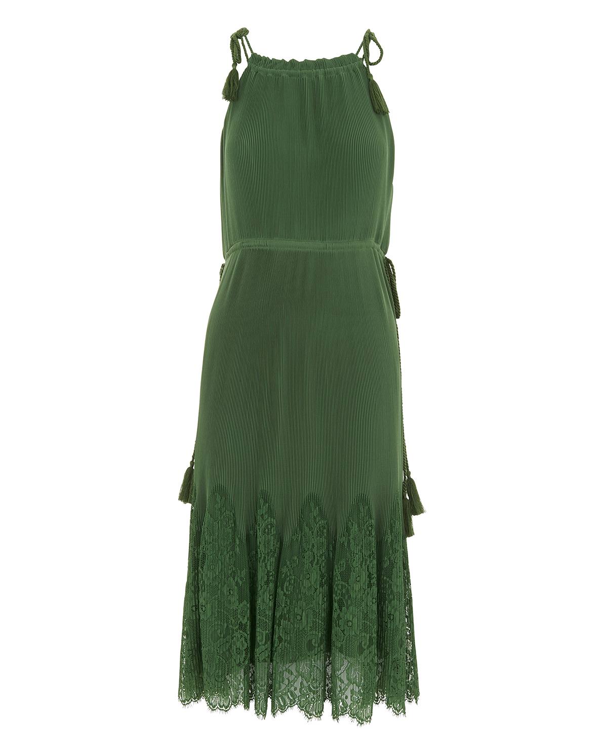 whistles green pleated dress Green Regina Sparkle Pleated Dress | WHISTLES