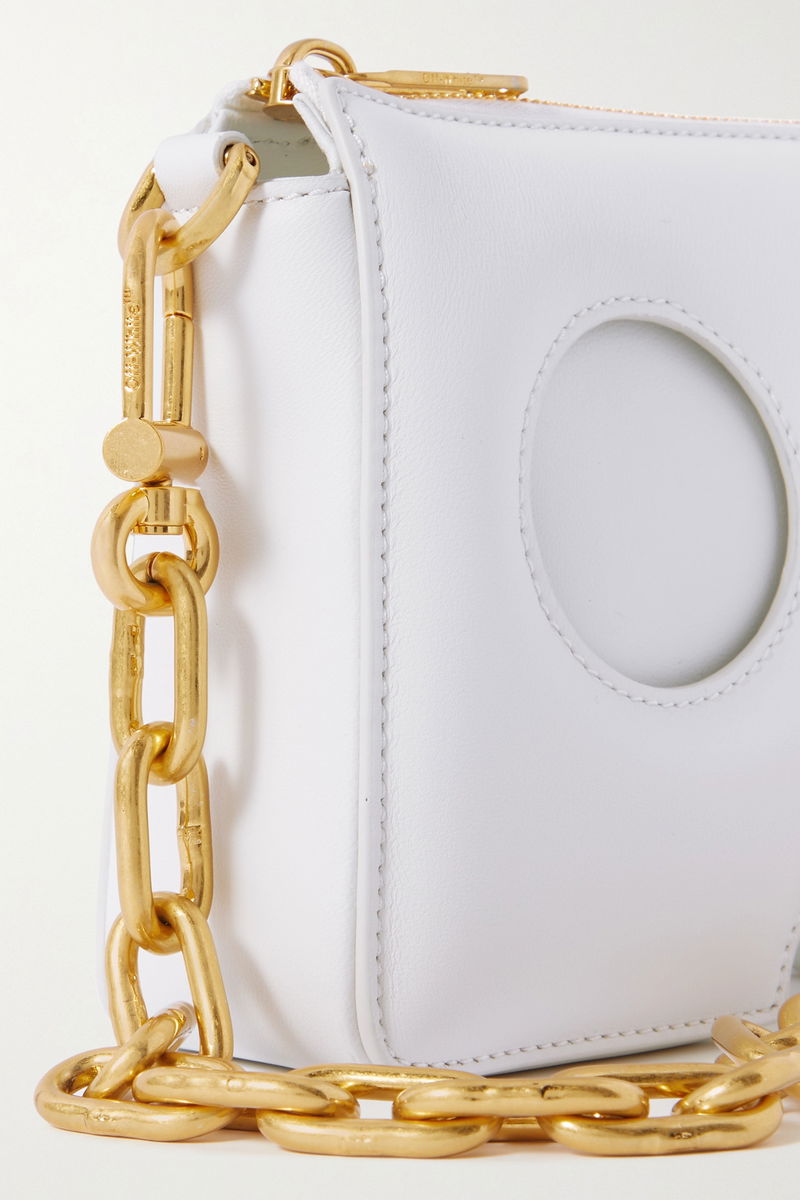 Off-White Burrow 20 Cutout Leather Shoulder Bag | endource display picture 1
