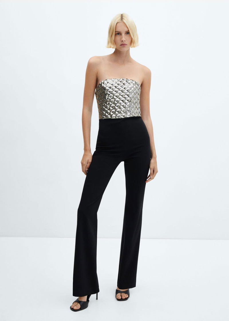 STRAPLESS WOOL TAILORED JUMPSUIT