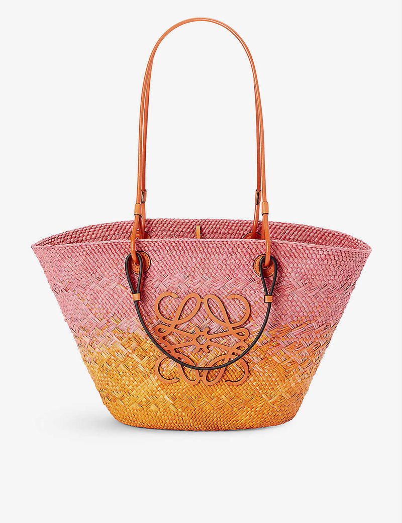 Loewe Anagram Loewe Leather Trimmed Basket Tote LOEWE Anagram