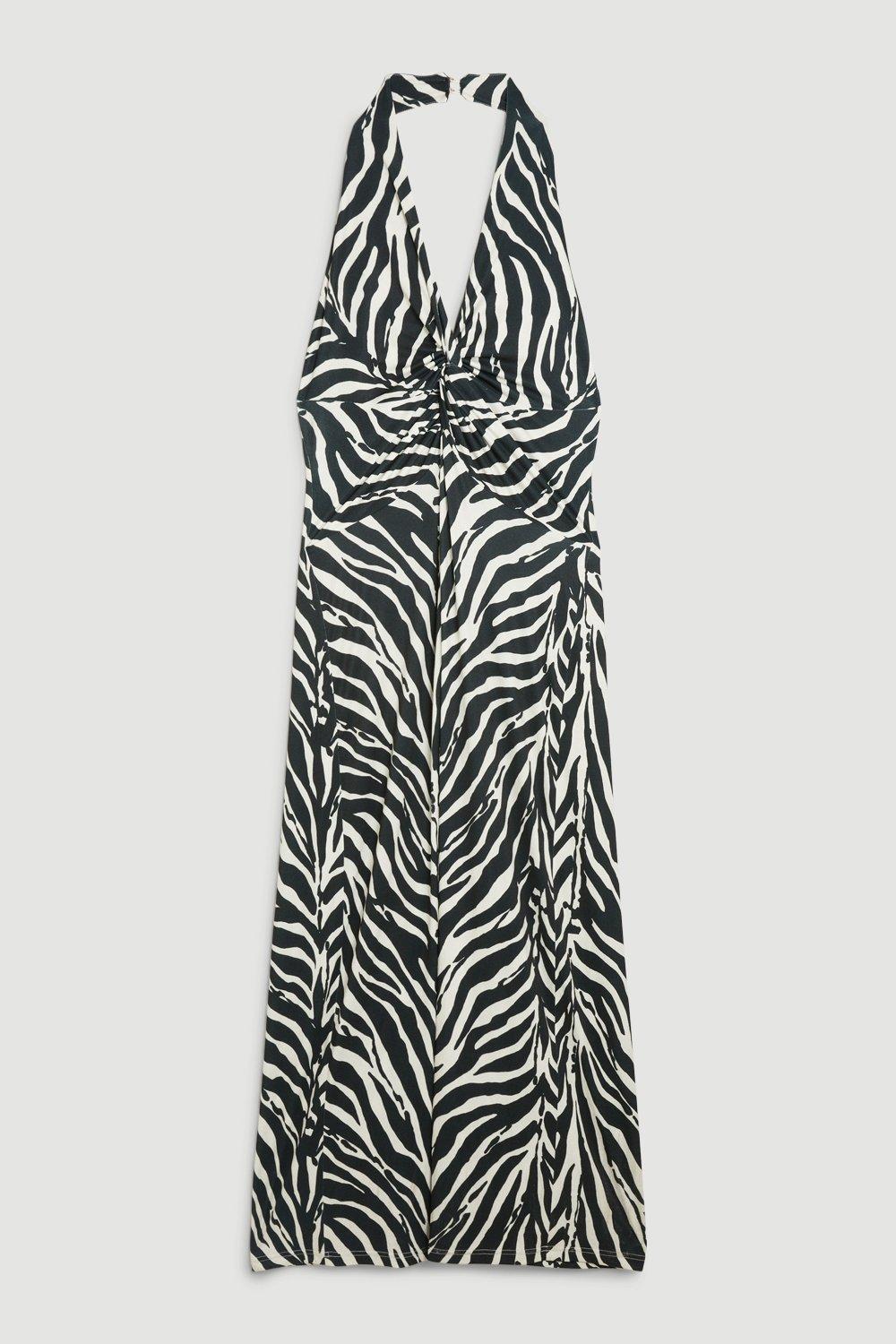 KAREN MILLEN Plus Size Zebra Wide Leg Jumpsuit in Zebra | Endource