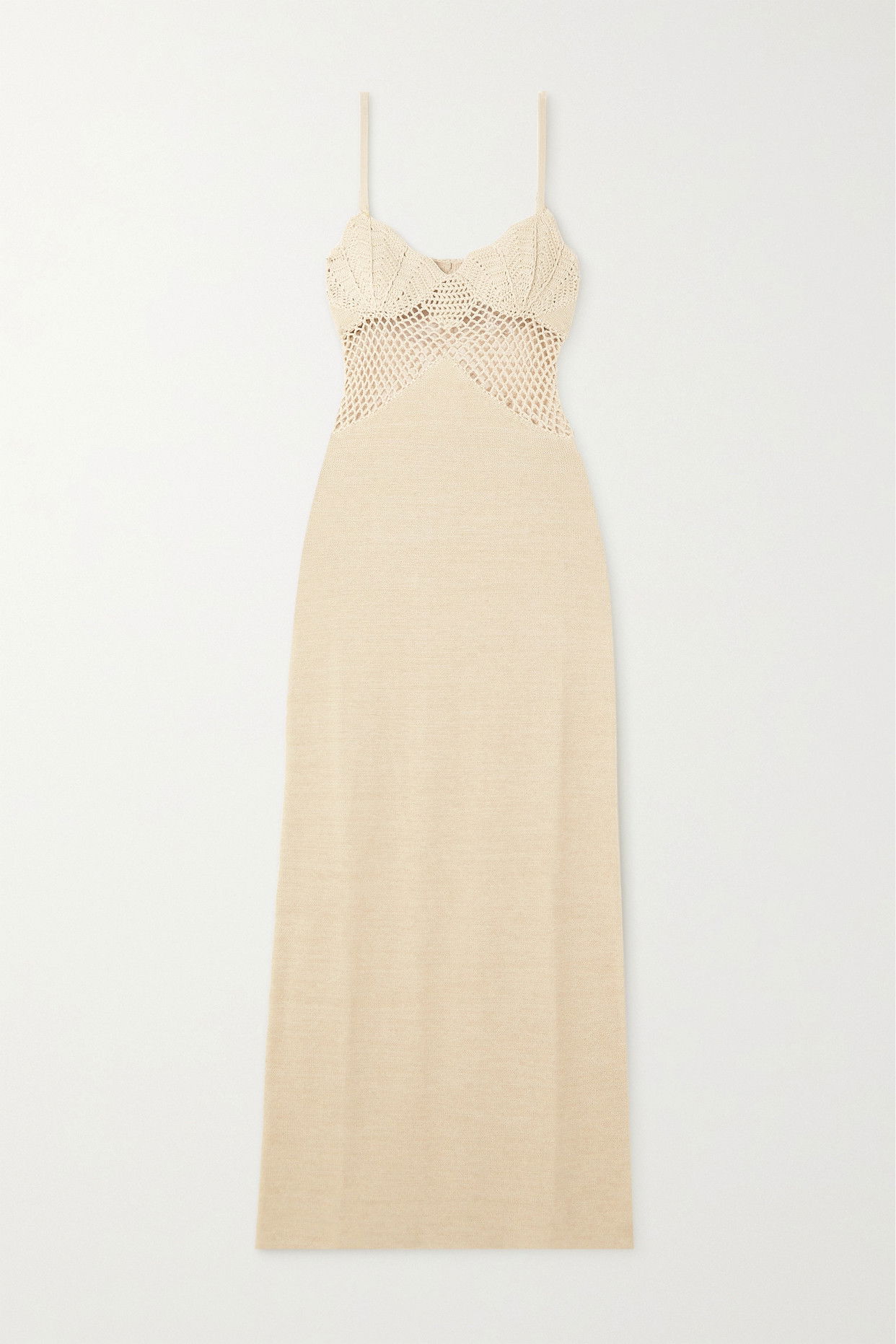 STAUD Tara Crochet-Trimmed Maxi Dress | endource