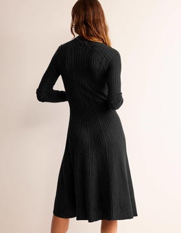 knee length dresses for ladies Roisin Tie Neck Maxi Dress-Black Whimsical Roses