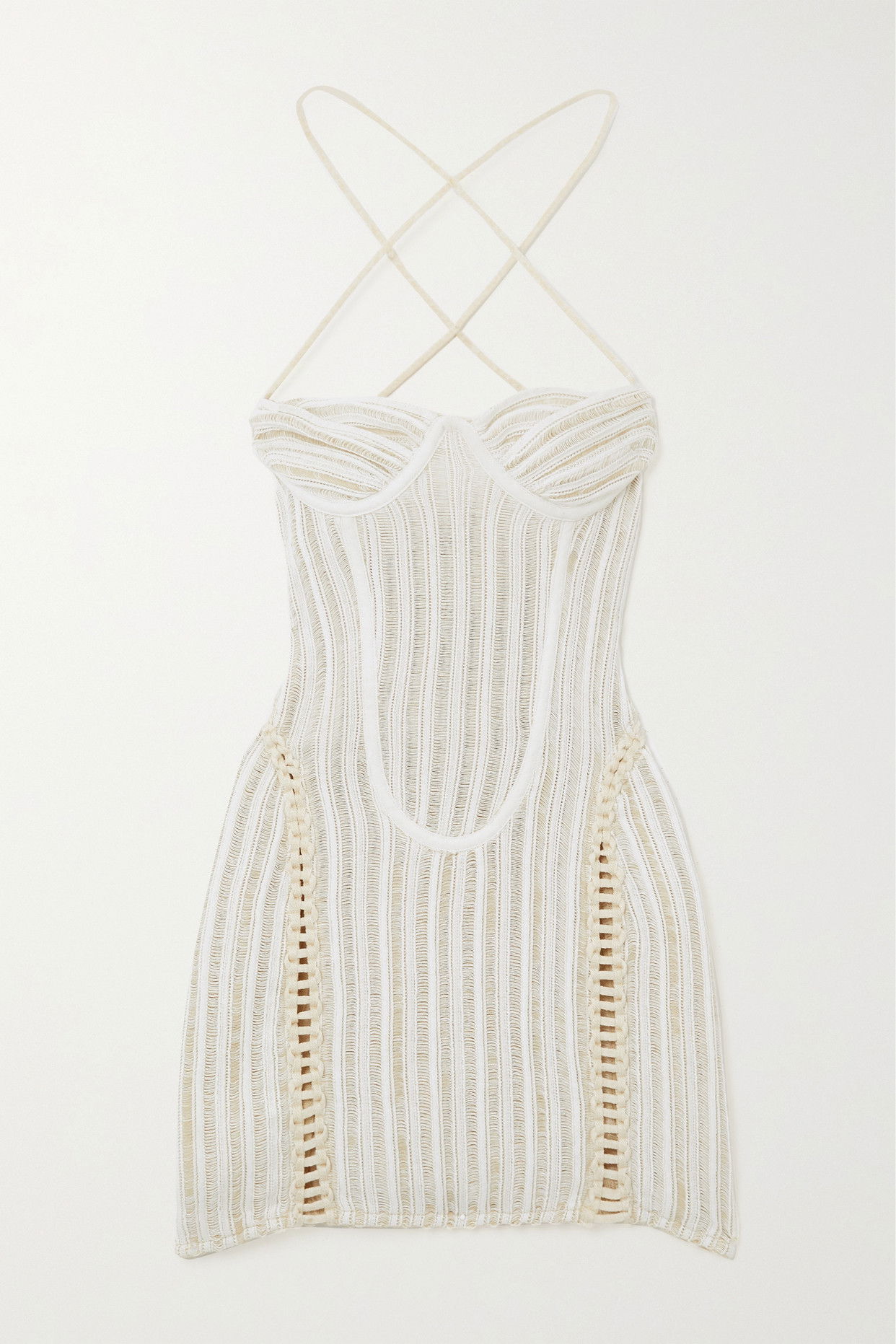 isa boulder petal crochet cotton mini dress ISA BOULDER