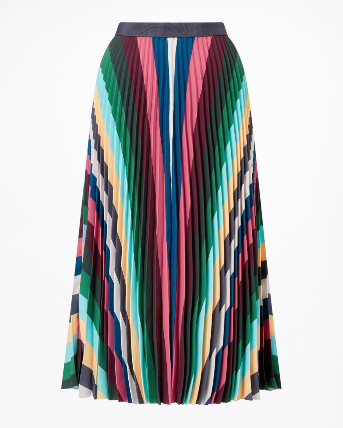 Black Multicoloured Abstract Pleated Midi Skirt, Phase Eight