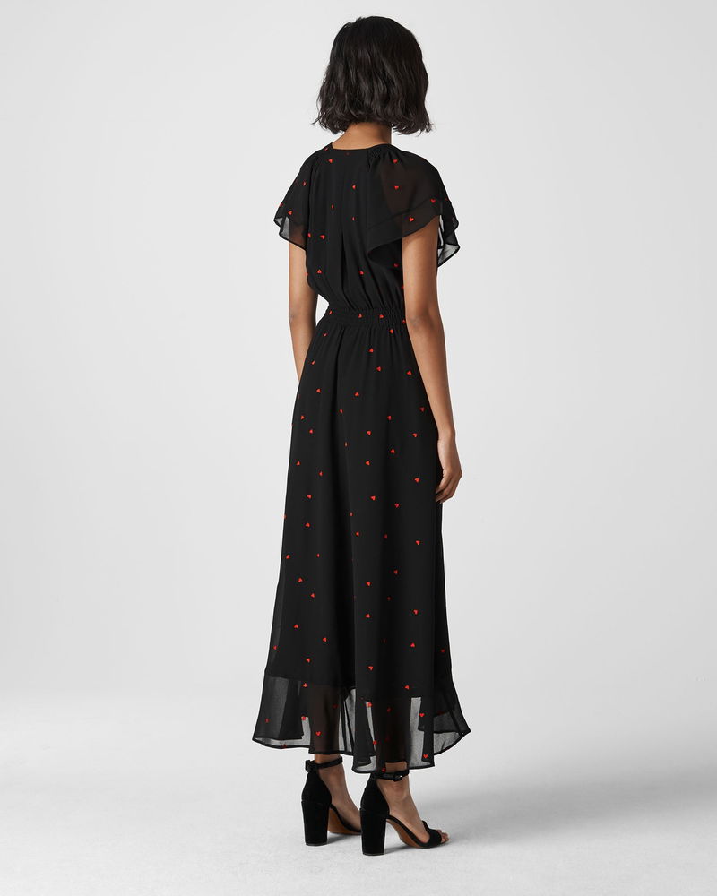 WHISTLES Heart Embroidered Maxi Dress endource