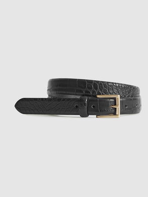 BURBERRY - Branded-buckle croc-embossed leather belt