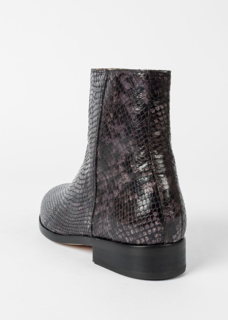 PAUL SMITH Snake-Effect Leather Brooklyn Boots endource