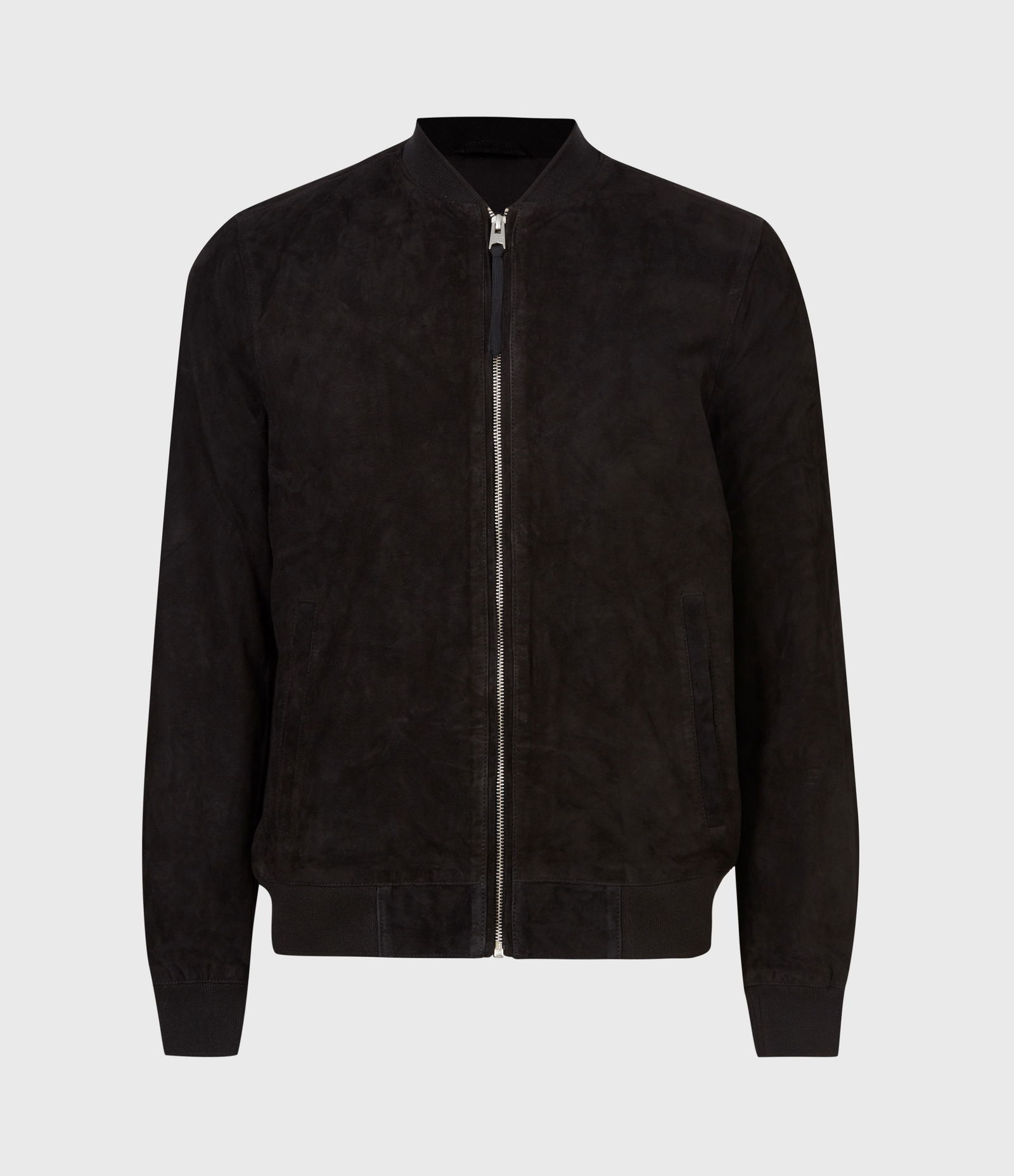 ALLSAINTS Ronan Suede Bomber Jacket in Black | Endource