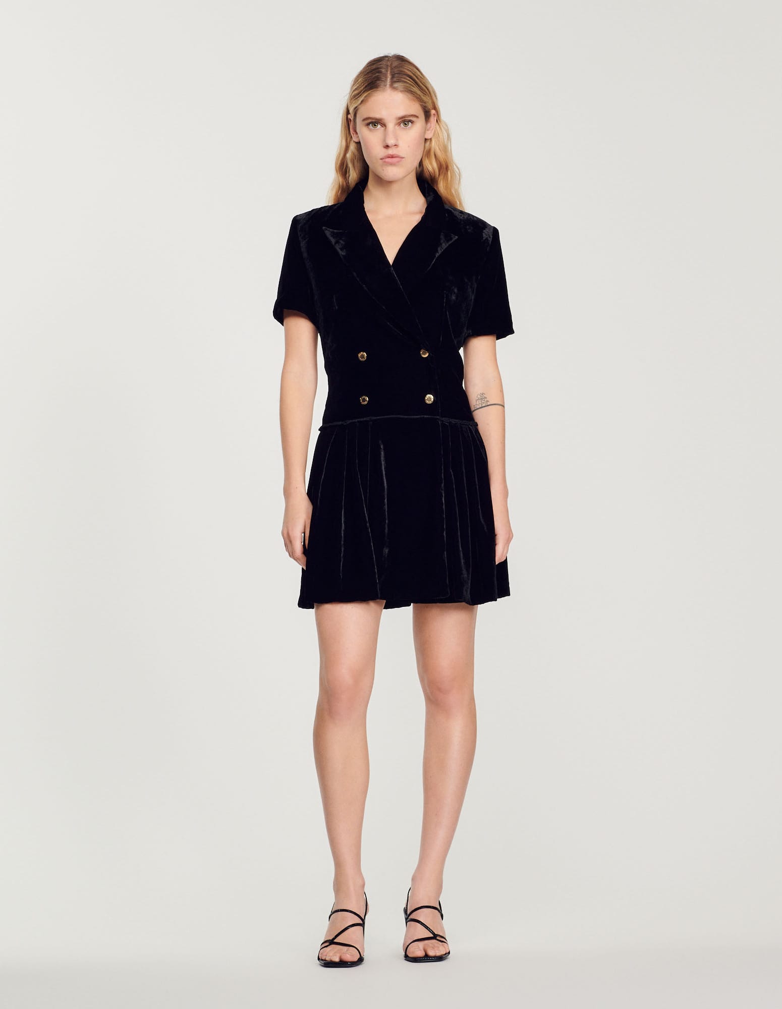 SANDRO Short Velvet Dress | endource