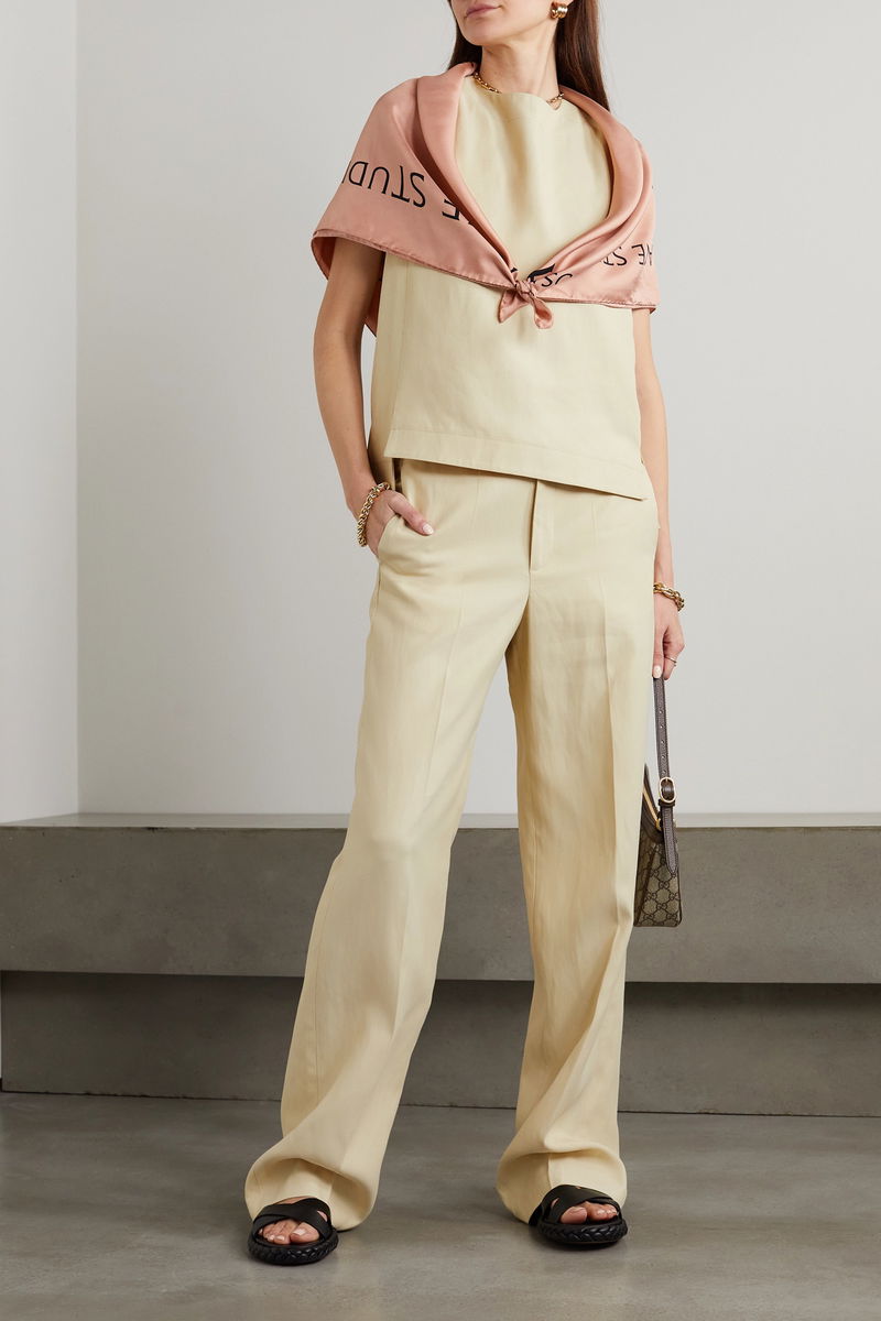 Aiwa Twill Wide-Leg Pants