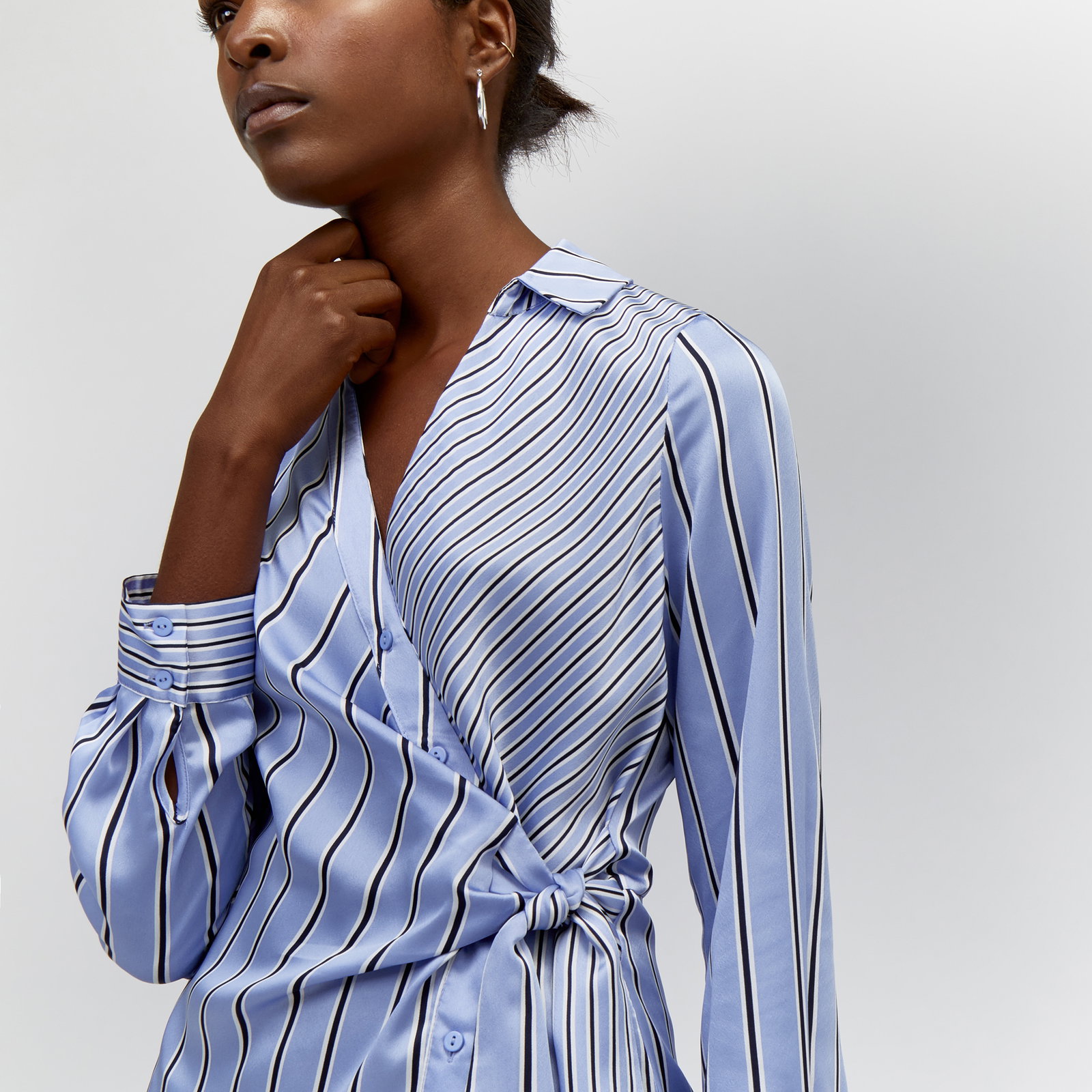 knee length dresses for ladies Mina Stripe Midi Dress main image 1