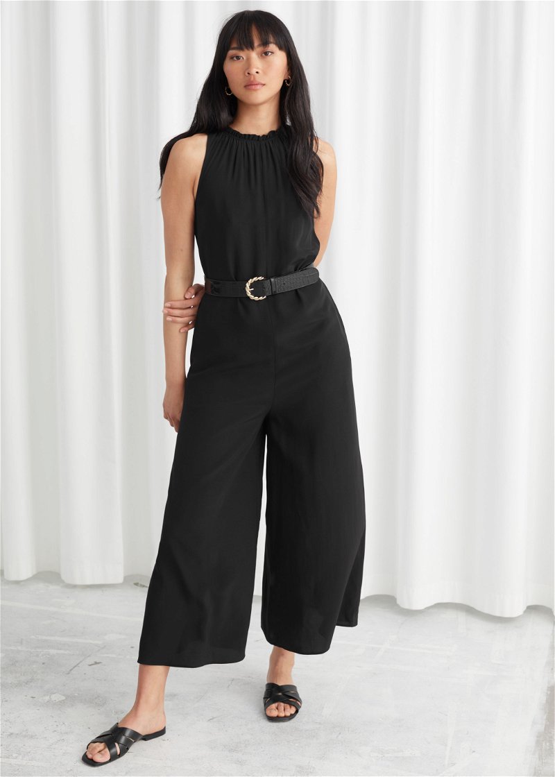  OTHER STORIES Sleeveless Flared Jumpsuit in Black