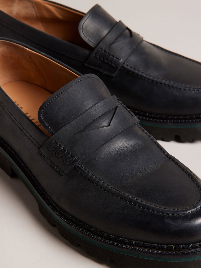 TED BAKER Waldow Waxy Leather Chunky Sole Loafers endource