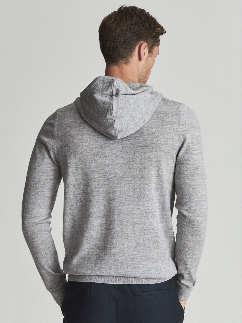 Reiss Holland Merino Wool Drawstring Hoodie