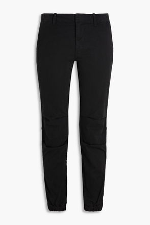 Stretch Cotton Twill Pants - Women - Black