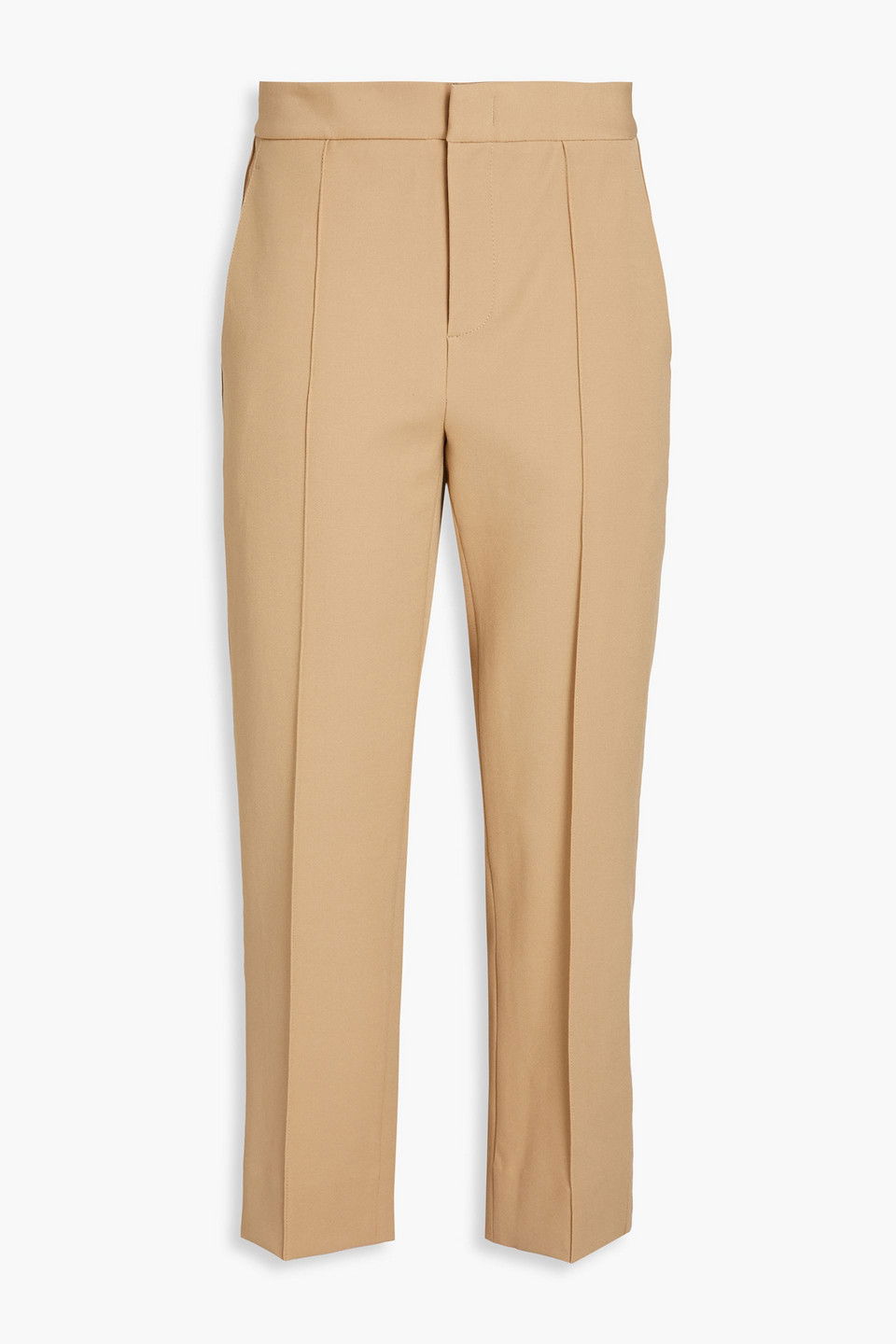 VINCE. Cropped ECOVERO-Blend Twill Tapered Pants in Neutral | Endource