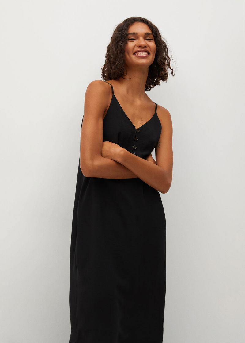 MANGO Strap Flowy Dress | endource