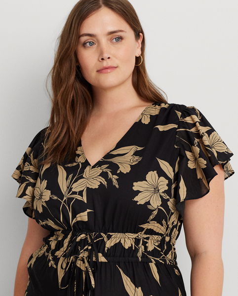 lauren ralph lauren floral cotton voile tiered maxi dress LAUREN RALPH LAUREN Floral Cotton Voile Tiered Maxidress