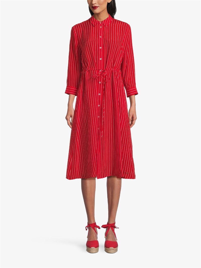 TOMMY HILFIGER Cupro Rope Midi Shirt Dress in Rope Stp Fireworks | Endource