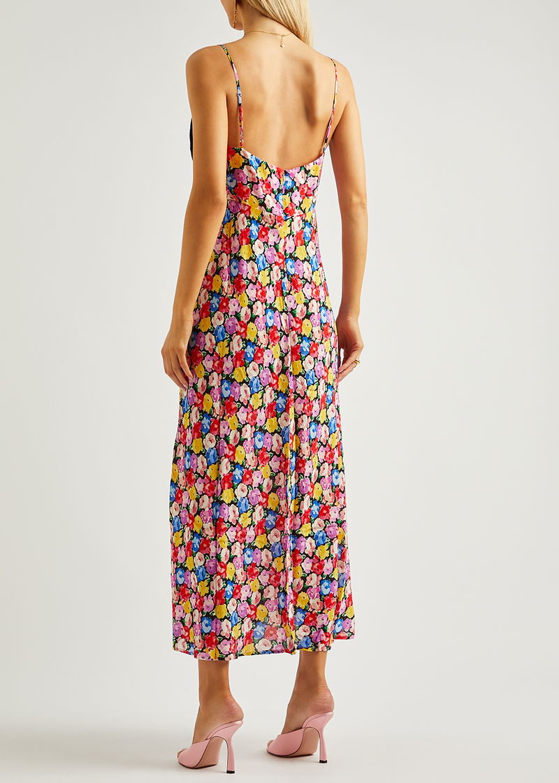 RIXO Leanna Bow-Embellished Floral Dress | endource