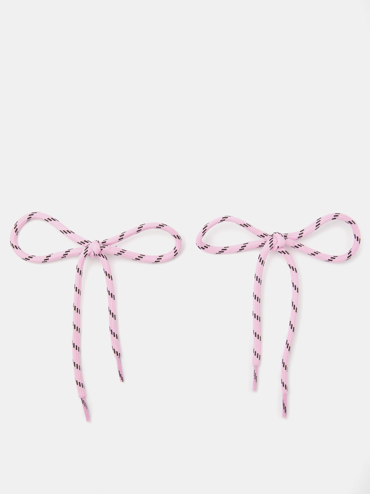 View of BALENCIAGA Shoelace Bow Earrings in Pink | endource