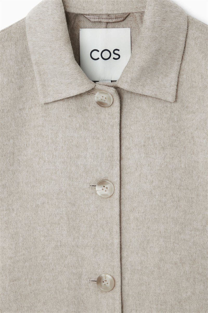 COS Boxy Double-Faced Wool Jacket in CREAM
