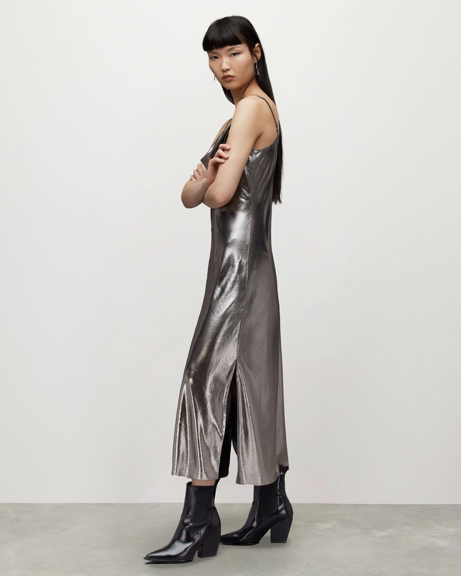 hadley metallic midi slip dress All Saints | Dresses | All Saints Hadley Metallic Midi Slip Dress