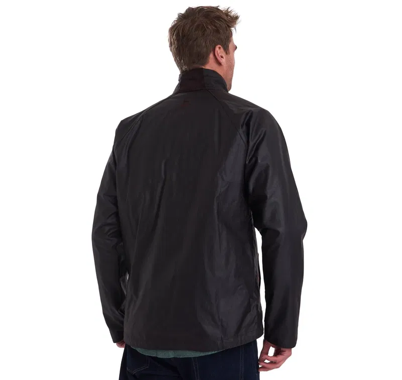 BARBOUR Floccus Waxed Cotton Jacket in Black | endource
