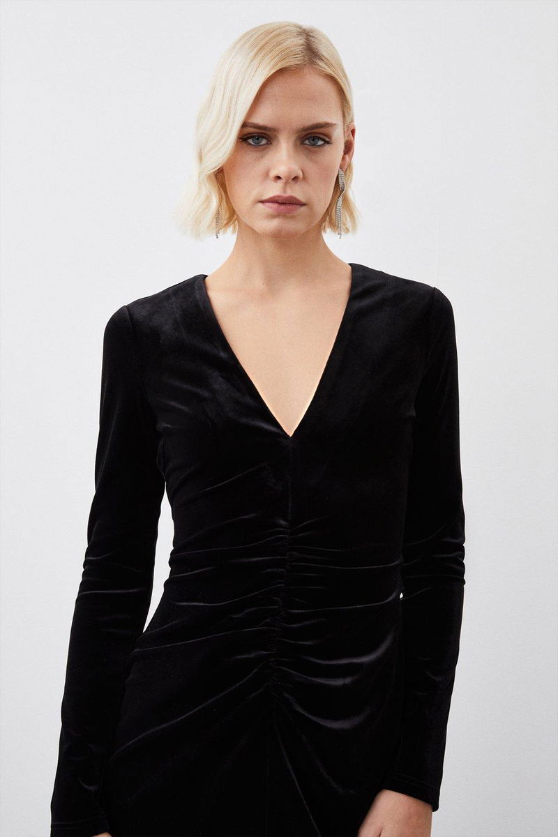 Pennyblack MA101462 Lucia Black Stretch Velvet Jersey Jacket
