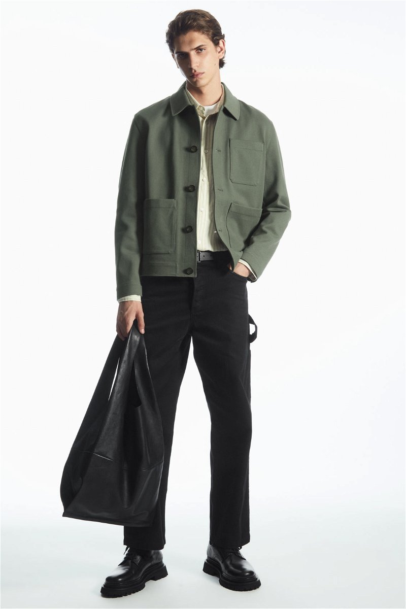 COS Cotton-Twill Utility Jacket in GREEN