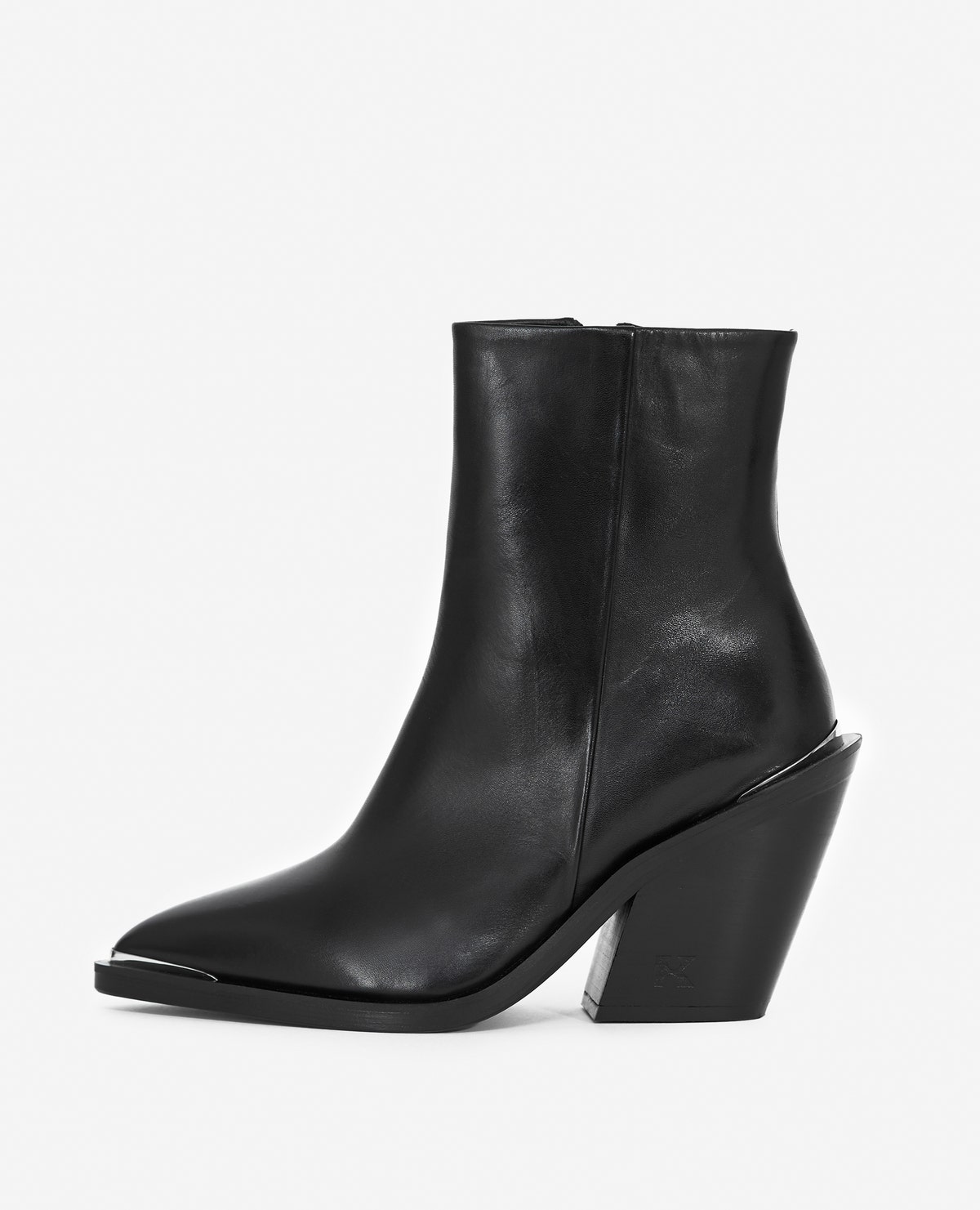 THE KOOPLES Cowboy-Style Heeled Ankle Boots in BLACK | Endource