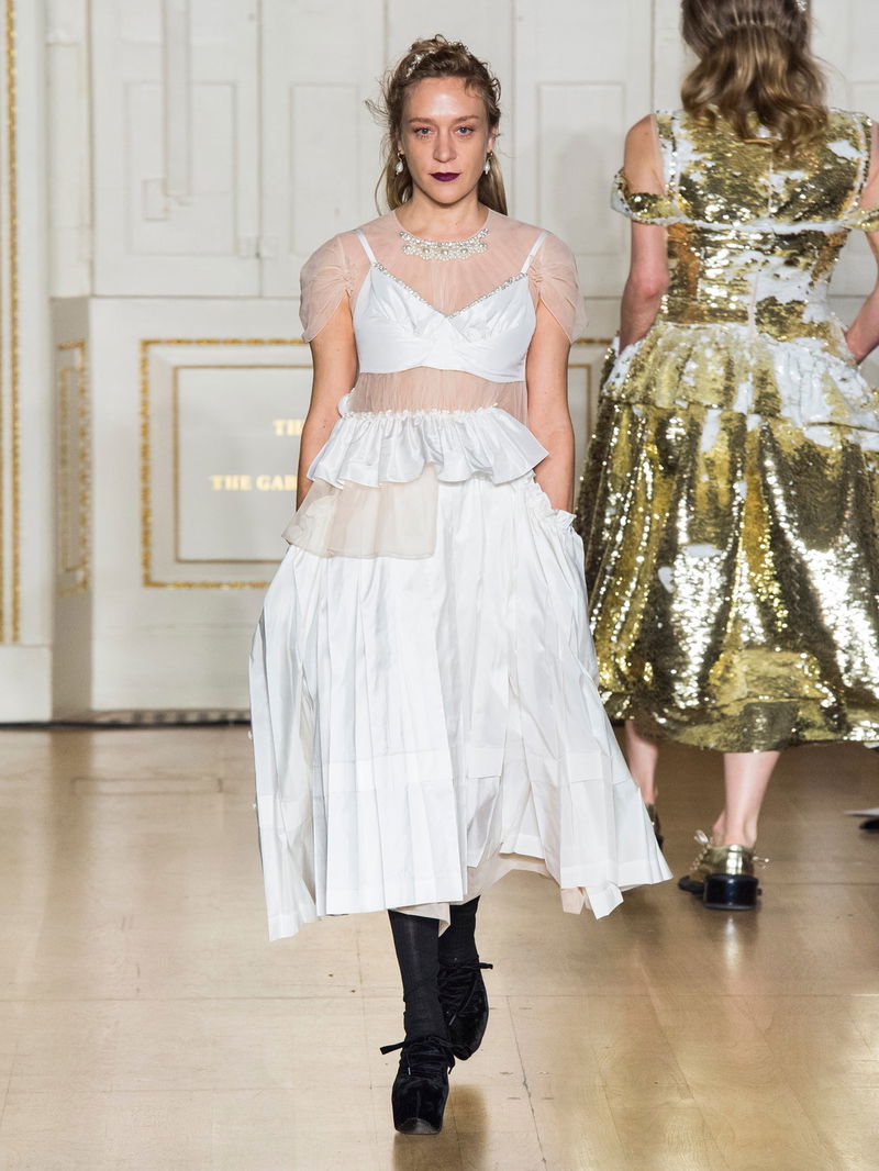 simone rocha sheer embellished midi dress Simone Rocha Embellished Mesh Midi Dress - Beige - 50% Off