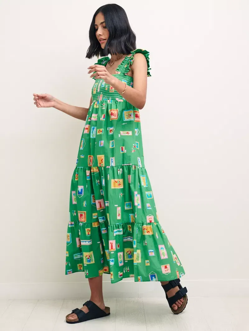 NOBODY'S CHILD Maya Gina Gallery Tiered Midi Dress | endource