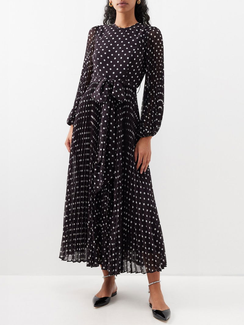 white christmas dresses Zimmermann // Black & Brown Polka Dot Shirt Dress – VSP Consignment main image 0