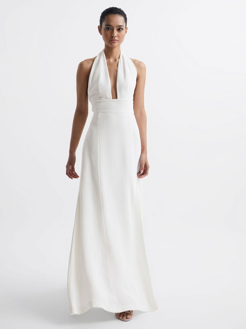 REISS Grace Maxi Dress With Cape in White | Endource