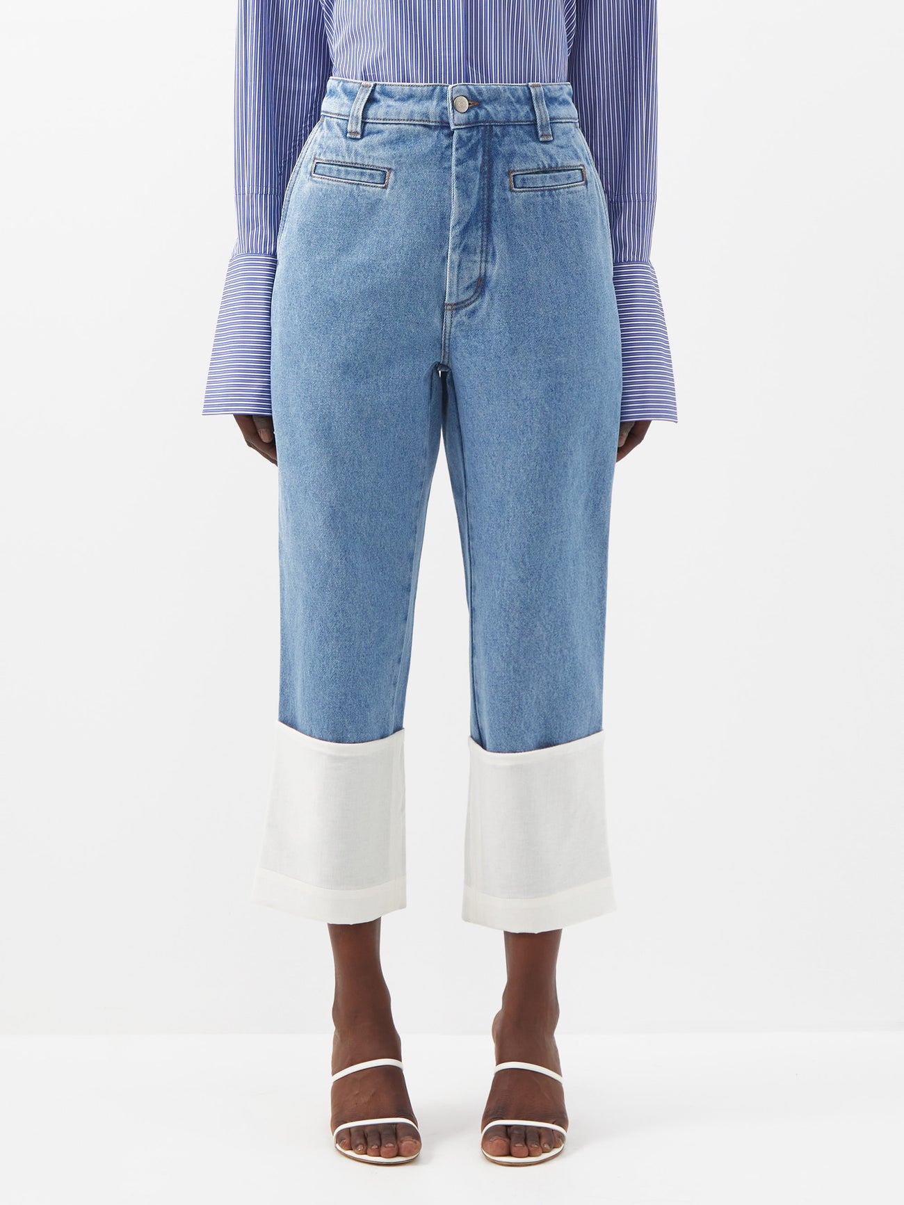 LOEWE Fisherman Cropped Turn-Up Jeans | endource