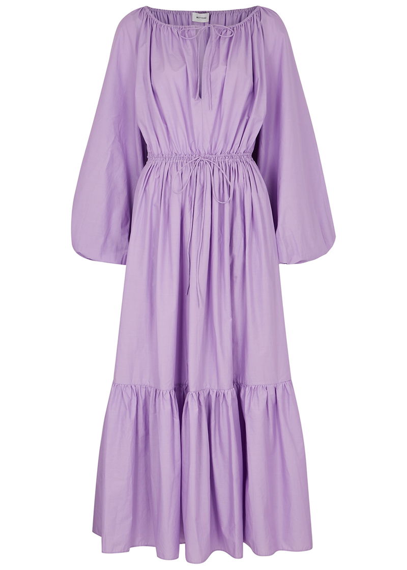 matteau purple dress Matteau Shirred Waist Mini Dress | Purple