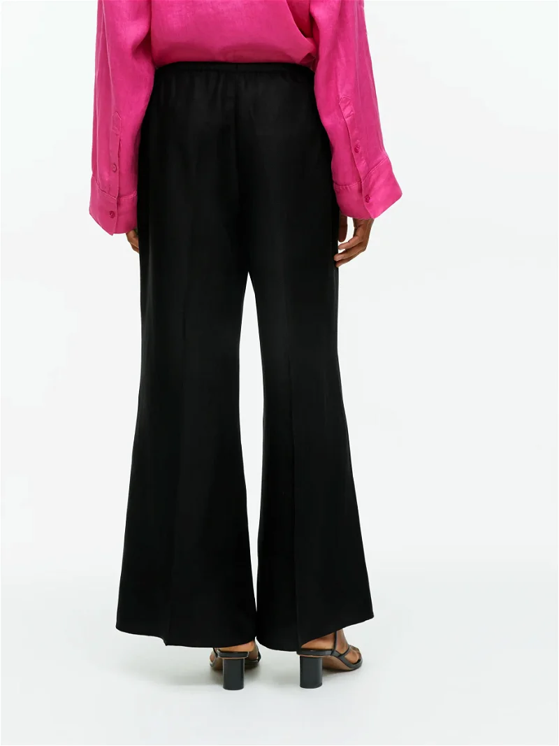 ARKET Kick Flare Cotton Stretch Trousers in Black