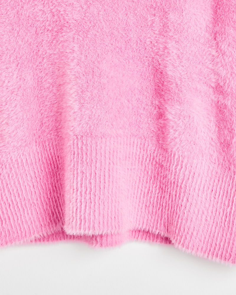 OLIVER BONAS Fluffy Roll Neck Knitted Jumper in Pink | endource