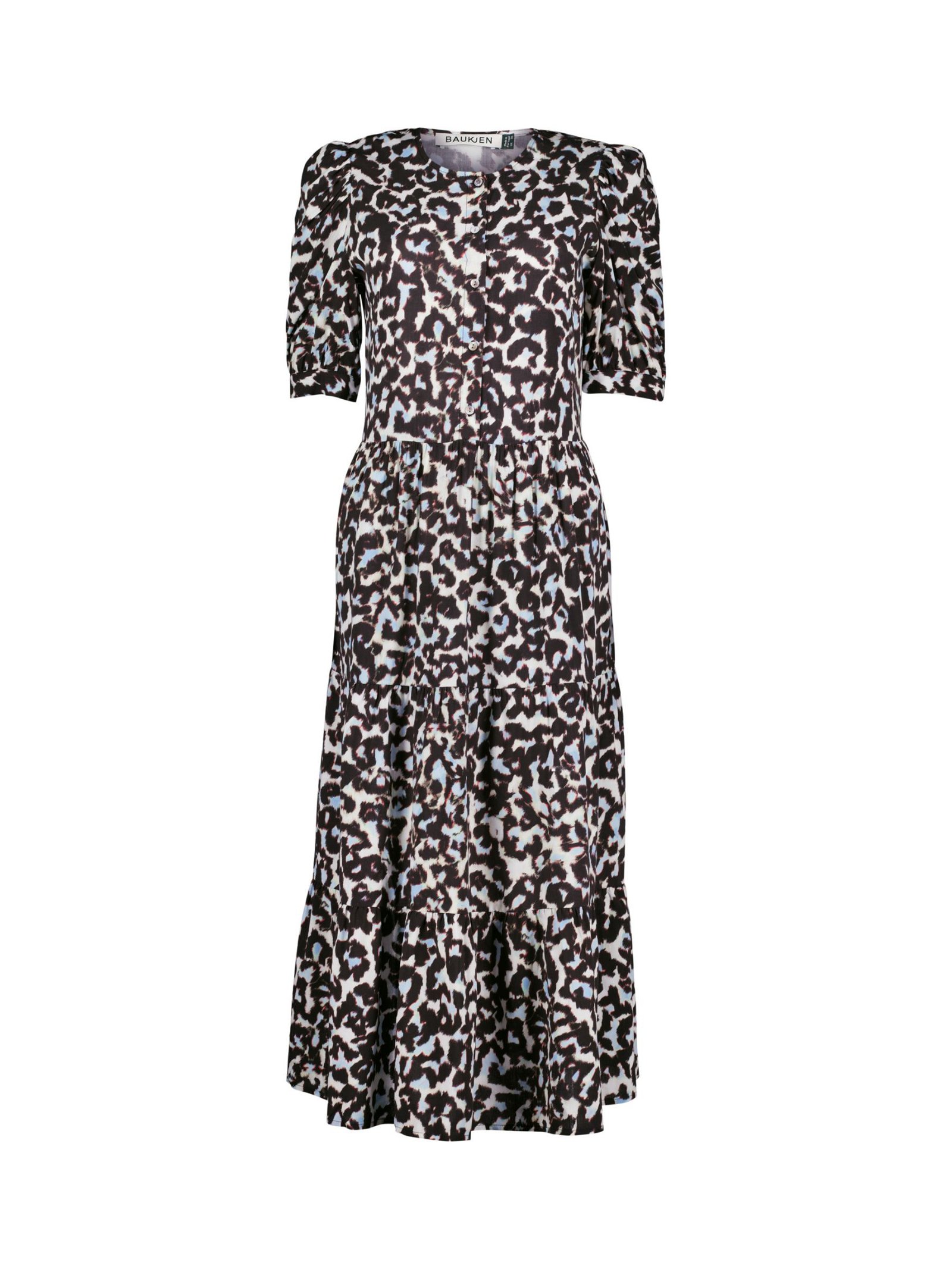 BAUKJEN Olivia Leopard Print Midi Dress in Soft White Snow/Multi | Endource