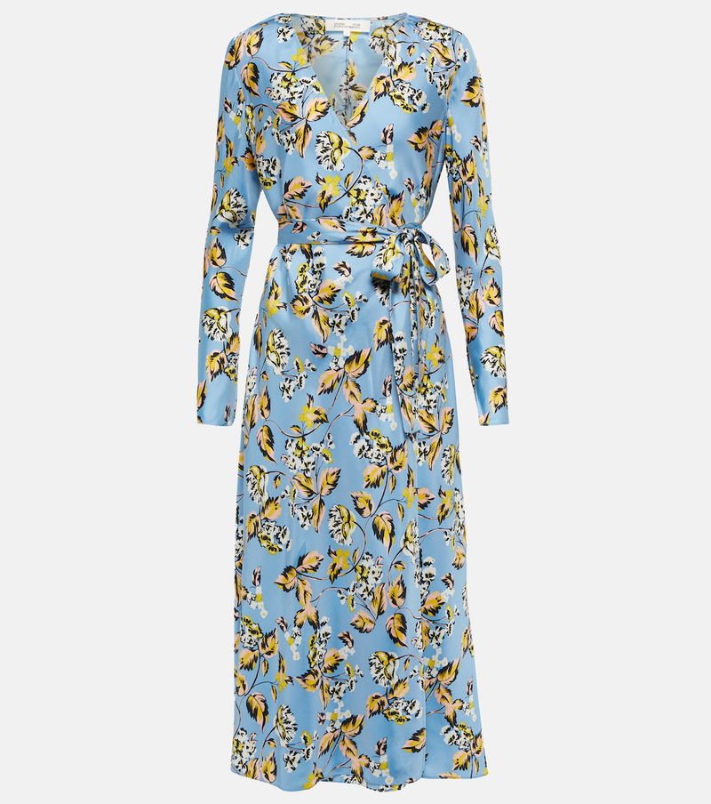 DIANE VON FURSTENBERG Tilly Floral Silk Twill Wrap Dress endource