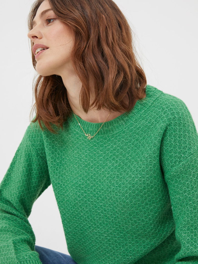 FATFACE Ellie Crew Jumper in Green | Endource