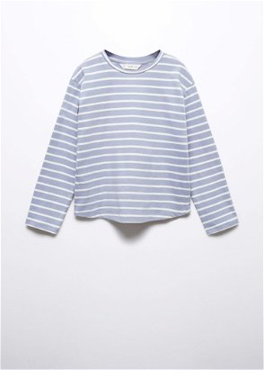 Mango Urban Stripe Long Sleeve Shirt, Medium Blue/White at John