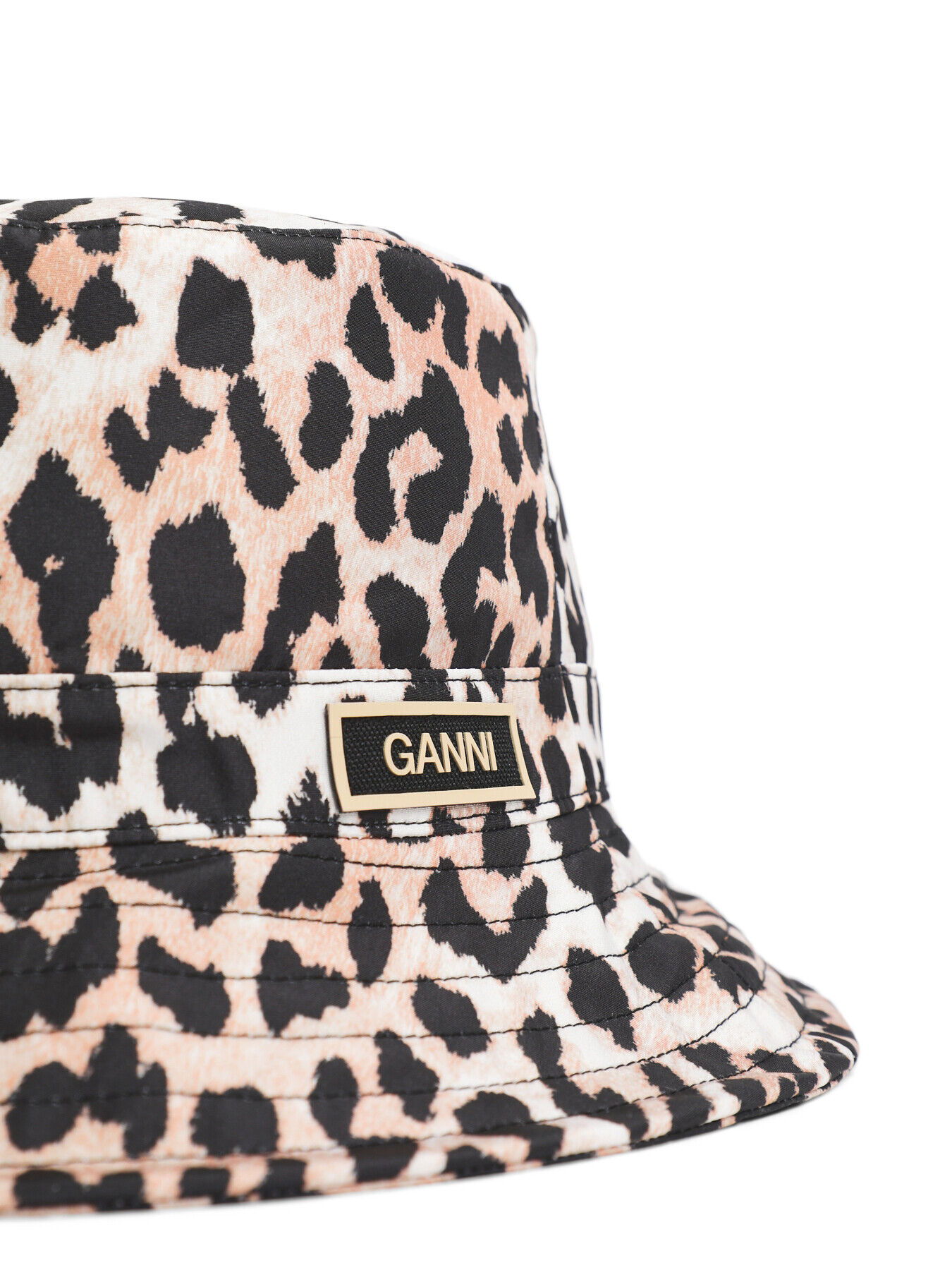 GANNI leopard print bucket hat Hat Ganni Beige size S International in Polyester - 56058141 main image 2