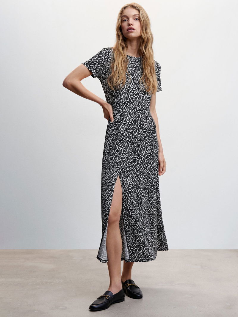mango printed cut out detail dress Printed cut-out detail dress - Women